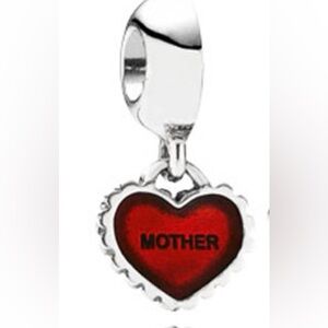 Pandora “Piece of My Heart” Mother Charm – Sterling Silver & Red Enamel Retired